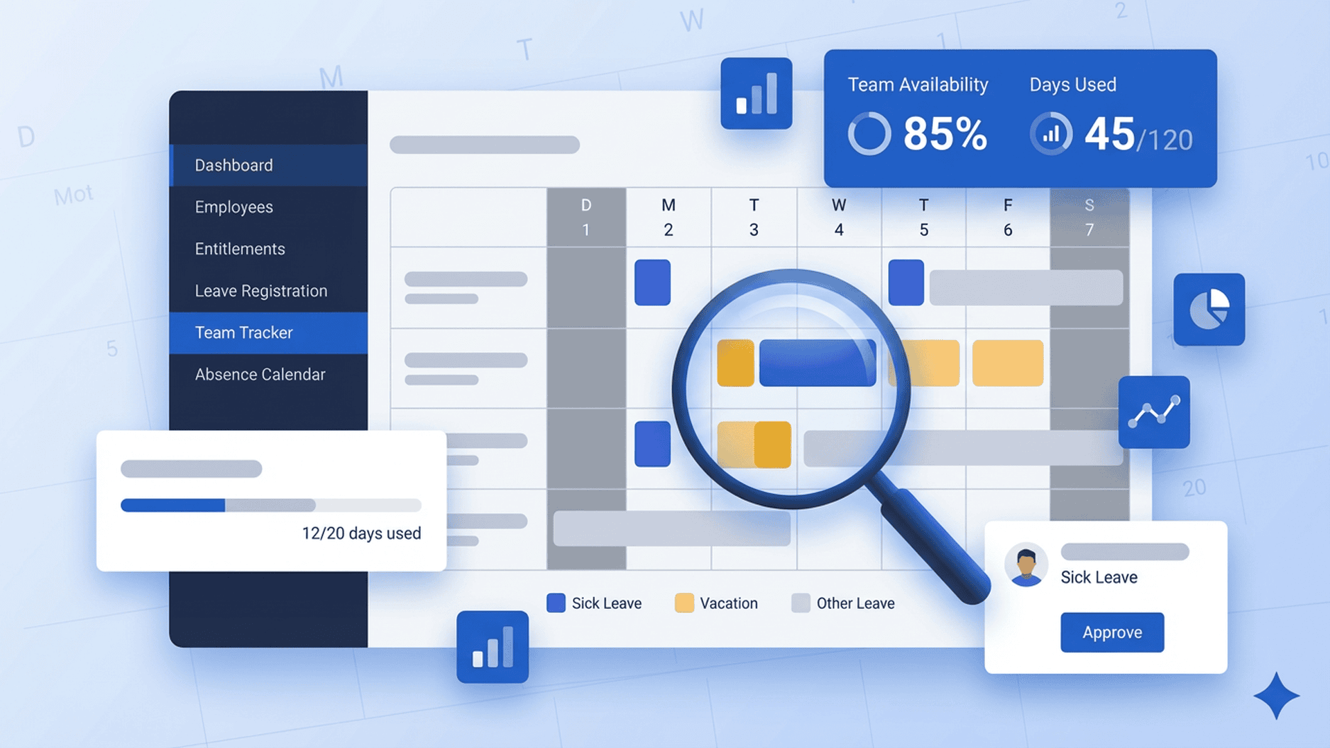 Team absence calendar and tracking