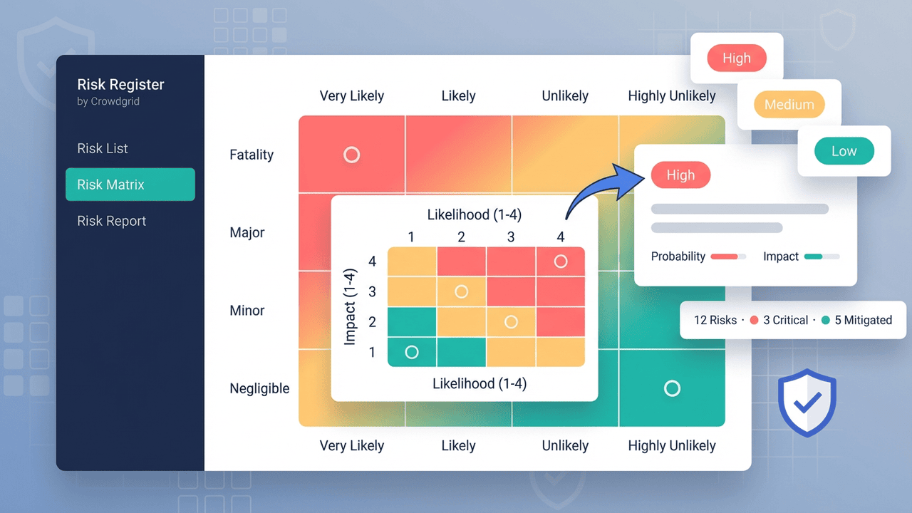 Assessing risks with likelihood and impact